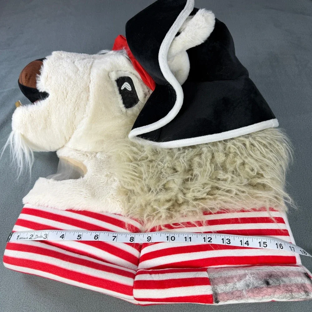 Pirate Llama Plush Mascot Head Costume White Faux Fur Hat Eyepatch WMHD2990-0518